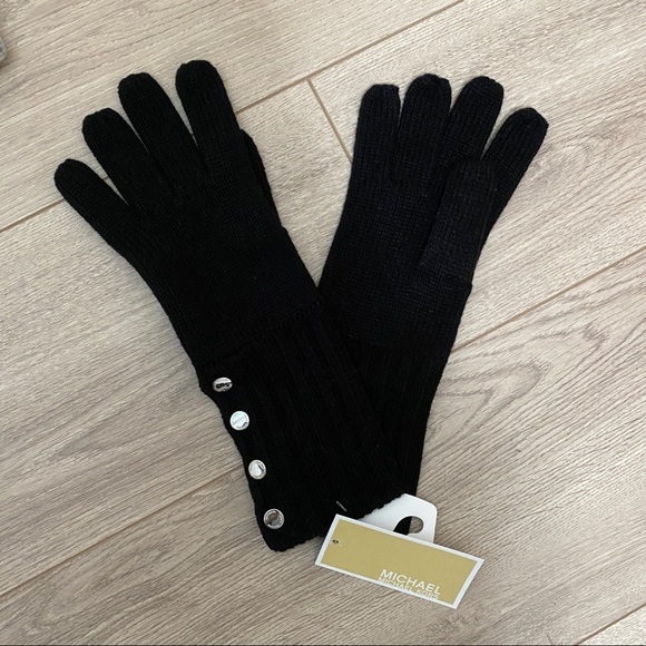 NWT Michael Kors Ribbed Knit Gloves - Picture 2 of 2